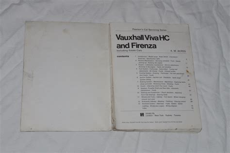 Vauxhall Viva Hc Firenza Pearson S Car Servicing Series Book Used