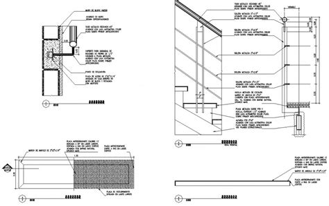 Detail Of Handrail Of Staircase In Dwg File Stairs Joinery Concrete