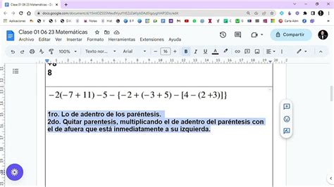 Practica De Aula Sobre Operaciones Combinadas Usando Paréntesis