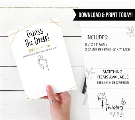 Guess The Dress Game Bride Tribe Printable Bridal Shower Games