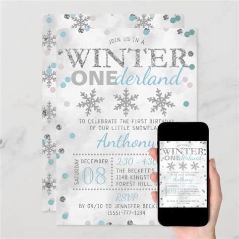 Winter Onederland St Birthday Invitation Zazzle