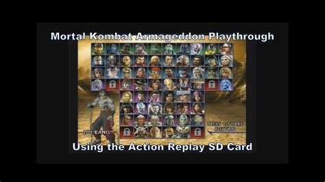 Mortal Kombat Armageddon Liu Kang Playthrough Using The Action Replay Sd Card For The Wii D