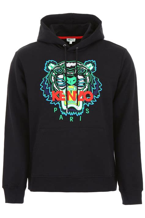 Kenzo Printed Tiger Hoodie In Black For Men Lyst