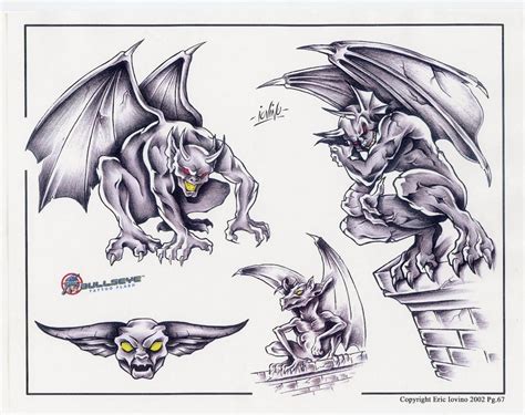 Gargoyle Tattoo Outline - Printable Calendars AT A GLANCE