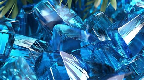 Premium Photo | Blue glass cubes background