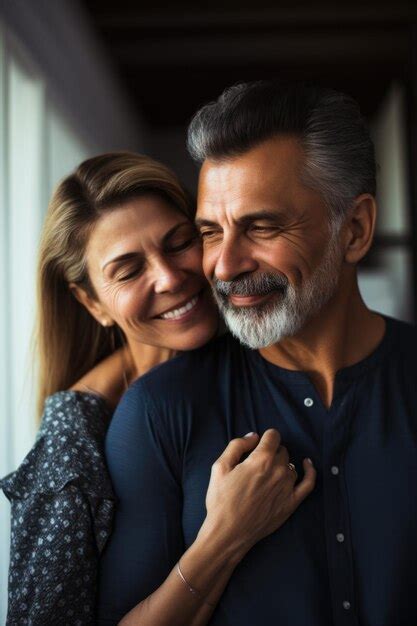 Premium Ai Image Shot Of A Mature Couple Embracing At Home