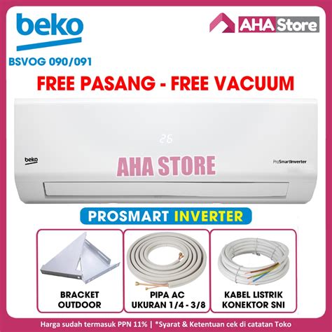 Jual Beko AC Air Conditioner Inverter 1 PK BSVOG 090 BSVOG 091 FREE