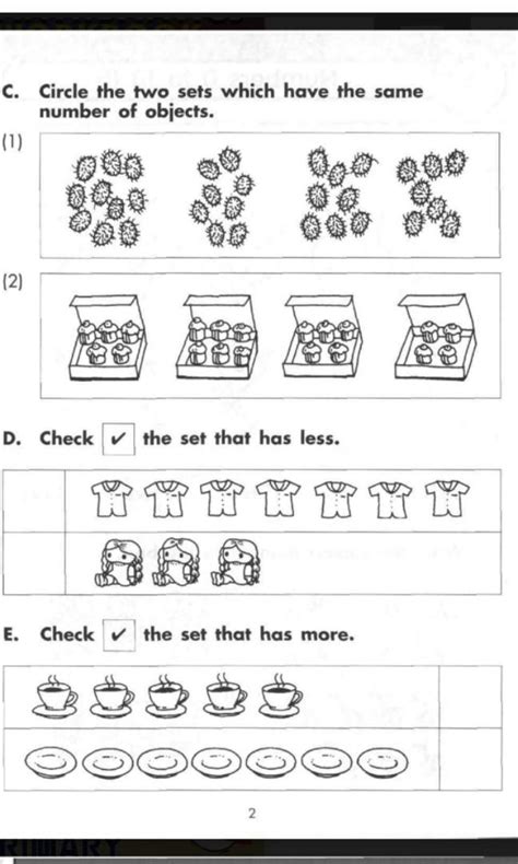 Pre-school / Primary 1 math worksheets, Hobbies & Toys, Books ...