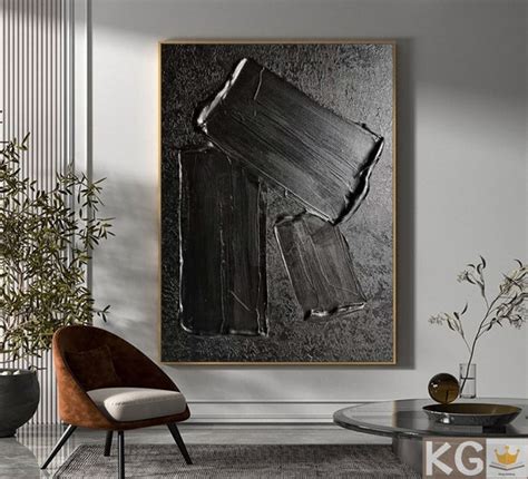 Black Wall Art Black 3D Textured Art Black Textured Wall Art - Etsy