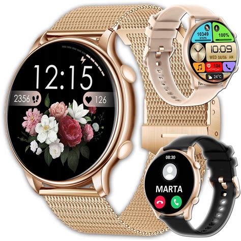 Smartwatch Zegarek Damski Jg Smart Ht Z Oty Okr G Y Wykrywanie T Tna