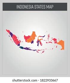 Indonesia States Map Colorful Map Vector Stock Vector (Royalty Free ...