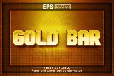 Gold Bar 3d Editable Text Effect Graphic By Pixelscreator · Creative