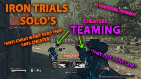 WARZONE IRON TRIALS SOLO BUT CHEATERS ARE TEAMING UP SMH SPECTATE