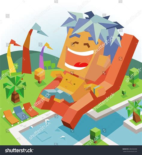 Tropical Slide Waterpark Vector Illustration Royalty Free Stock