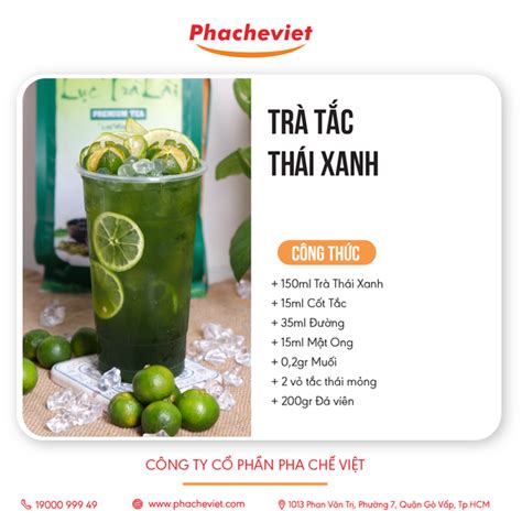 Công thức pha chế Trà Tắc Thái Xanh