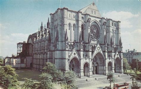 Pc Of The Cathedral Of St John The Divine New York Post Marked 1953 Cathedral Cathedral