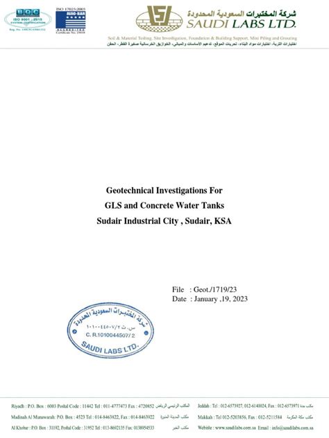 Geotechnical Investigation Report | PDF | Concrete | Cement