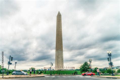 WASHINGTON DC, USA The Washington Monument is an obelisk, built to commemorate George Washington ...