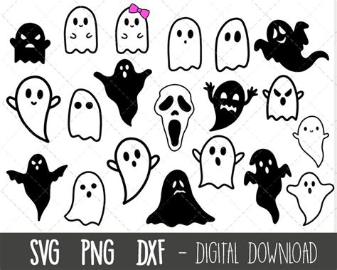 Ghost Svg Bundle Cute Ghost Bundle Halloween Svg Halloween Etsy