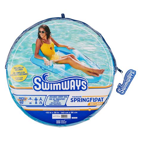 Swimways Spring Float Premium Recliner Pool Lounger With Hyper Flate