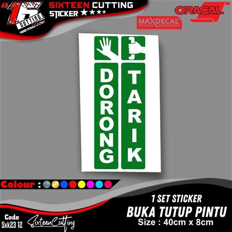 Stiker Cutting Sticker Pintu Tarik Dorong Pull Push Sk