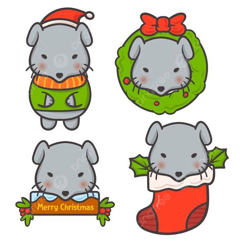 Cute Mouse Vector Illustration In Christmas Day Cute Mouse Mouse