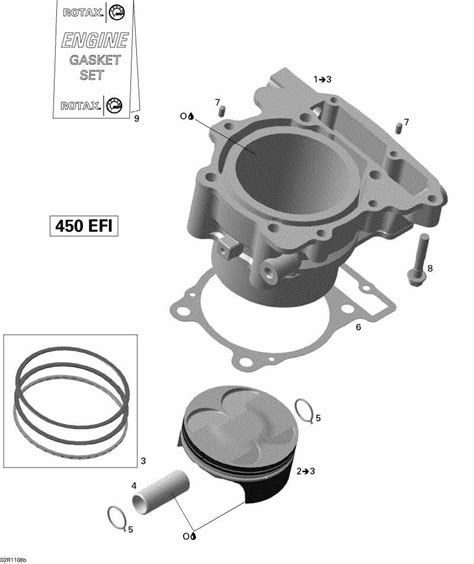 01 CULASSE ET PISTON POUR DS 2X4 XMX 5SP NOIR EUROPE 2011 Esprit CANAM