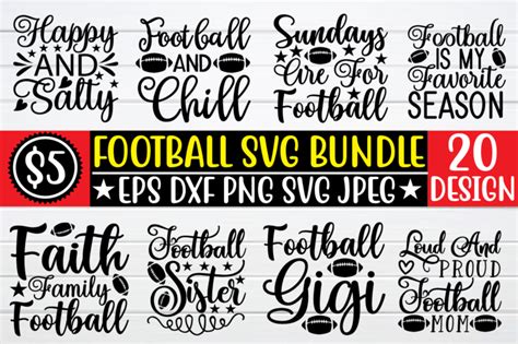 Football Svg Bundle Graphic T Shirt Buy T Shirt Designs