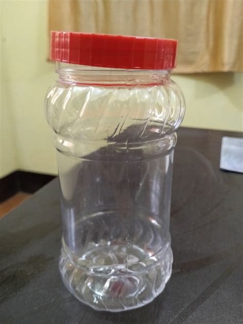 Plastic Screw Cap Transparent Pet Jar 500 Gm Use For Storage Oils At