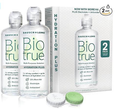 2x 2 Pack 10 Oz 40oz Total Bausch Lomb BioTrue Hydration Plus