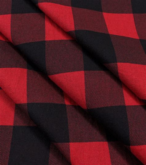 Large Black Red Buffalo Check Christmas Cotton Fabric Joann