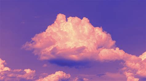 Purple sky, cumulus clouds, purple Wallpaper 3840x2160 4K Ultra HD