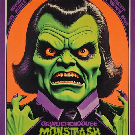 Grindhouse Monster Movie Poster Stable Diffusion Online