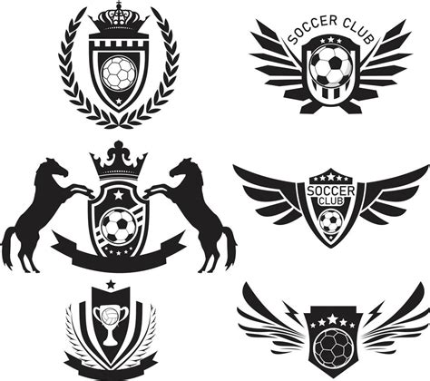 Soccer and football balls team or club flat labels and emblems 2646098 ...