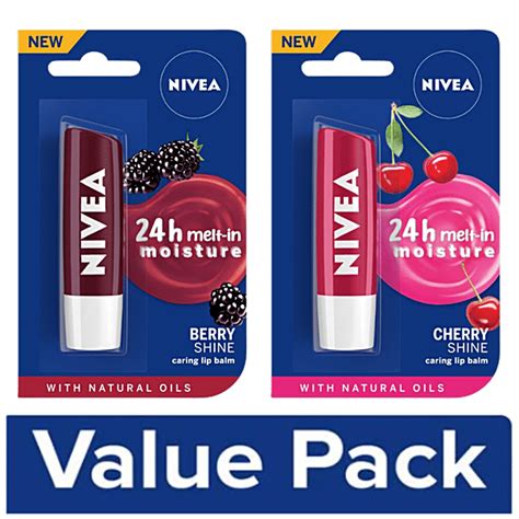 Buy Nivea Lip Balms Cherry Shine Blackberry Shine Soft Lips With