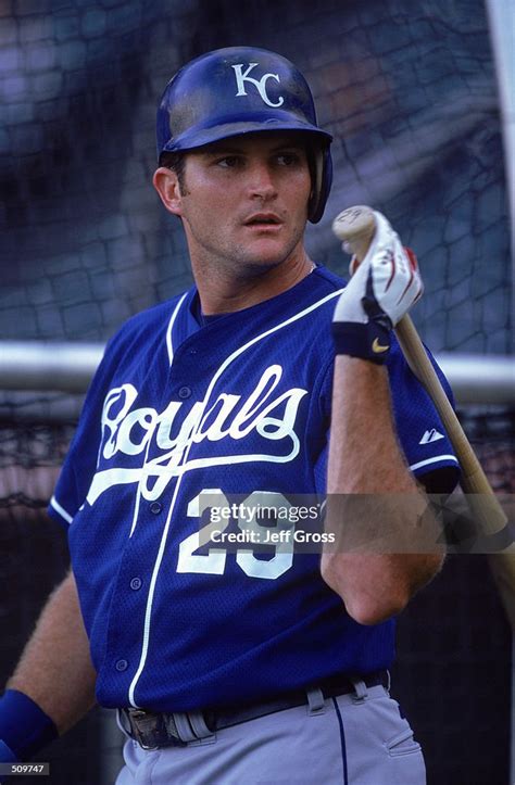 Infielder Mike Sweeney Of The Kansas City Royals Warming Up During