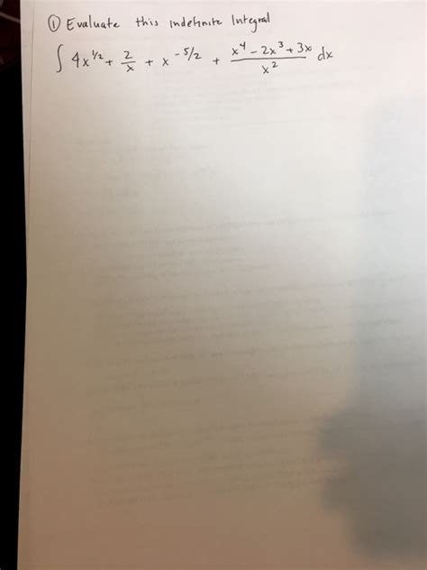 Solved Evaluate This Indefinite Integral Integral 4x 1 2 Chegg