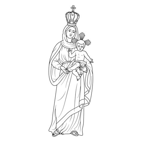 Our Lady Of The Abbey Vector Illustration Outline Monochrome 24603901