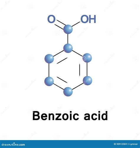 Mol Cula Do Cido Benzoico Ilustra O Do Vetor Ilustra O De Mol Cula