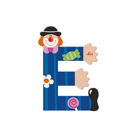 Wooden Clown Alphabet Letter E By Sevi