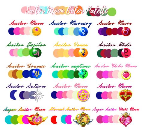 Sailor Moon Color Palette By Yukodarkbutterfly On Deviantart