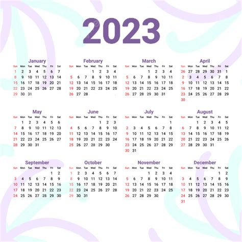 Calendario Acuarela 2023 Png 2023 Calendario Calendario Mensual Png