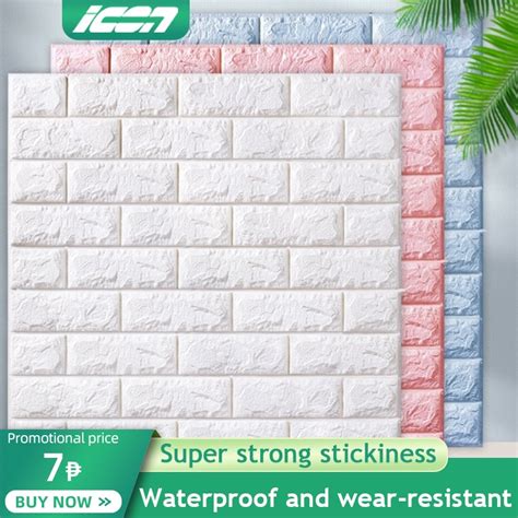 Wallpaper Brick D Wall Sticker Foam Self Adhesive Diy Sticker Living