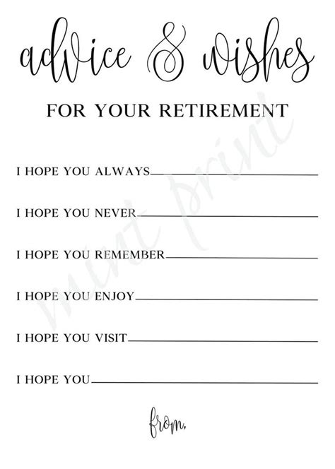 Advice And Wishes Retirement Cards Retirement Advice And Wishes