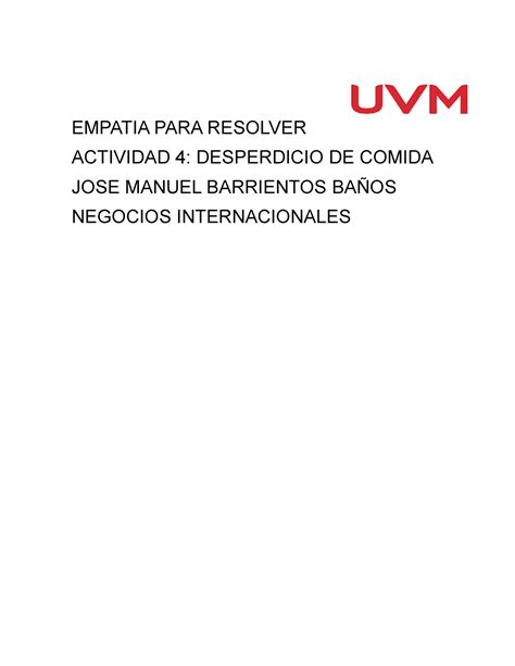 A4 EMP RES JMB Actividad 4 Empatia Para Resolver Ejercicio De Black