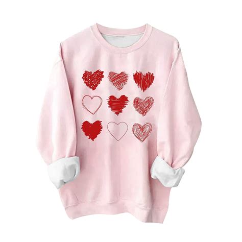 Tarmeek Long Sleeve Love Heart Printed Shirts For Women Fashion Loose