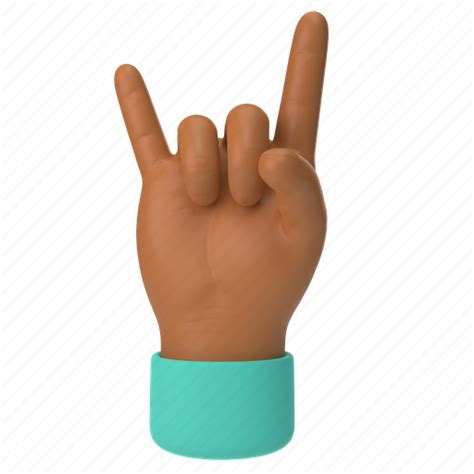 Emoji, emoticon, sticker, gesture, hand, rock, medium 3D illustration ...