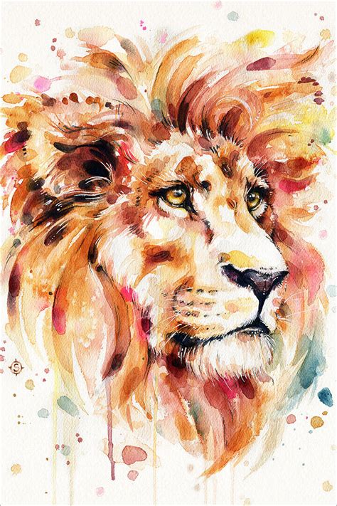 Watercolor Lion Paintings