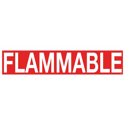 Flammable Decals - 6" x 30.5”, Pack of 5 - MS. Carita