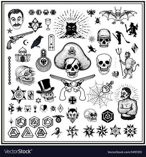 Russian Criminal Tatoos Vector Image On Vectorstock Criminal Tattoo